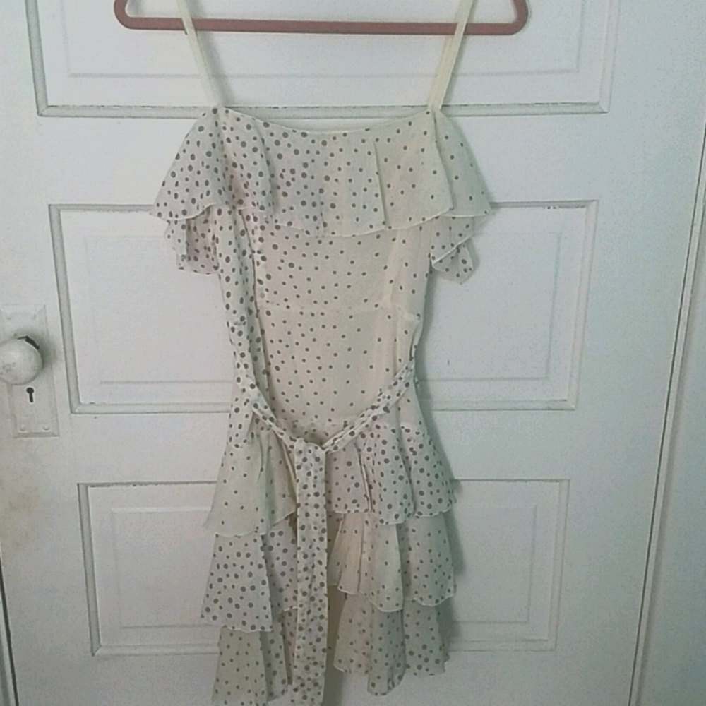 Flavio Castellani purple polka dot ruffle dress